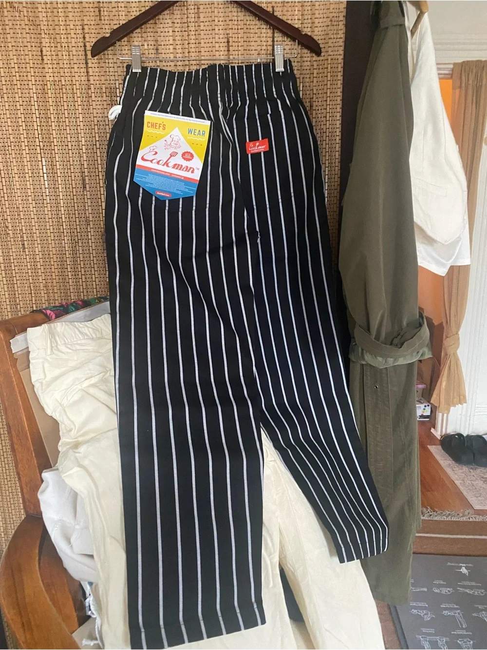 Cookman Chef Pants Stripe Black Size S Unisex - Picture 11 of 16